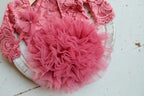 Pink lace romper for newborn girl photography outfit,Newborn Romper,Newborn Outfit,Newborn romper with Headband,Newborn Photography Prop