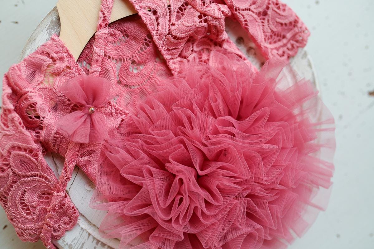 Pink lace romper for newborn girl photography outfit,Newborn Romper,Newborn Outfit,Newborn romper with Headband,Newborn Photography Prop