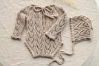 Knitted romper & bonnet,Newborn Photography Prop Set,Newborn photography outfit,Newborn girl photoshoot outfit,Pregnancy gift,Newborn props