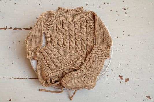 Newborn Knited set,Newborn Knit romper,Newborn Hat,Newborn outfit,Newborn cap,Newborn photography,Pregnancy gift,Knitted newborn photo props