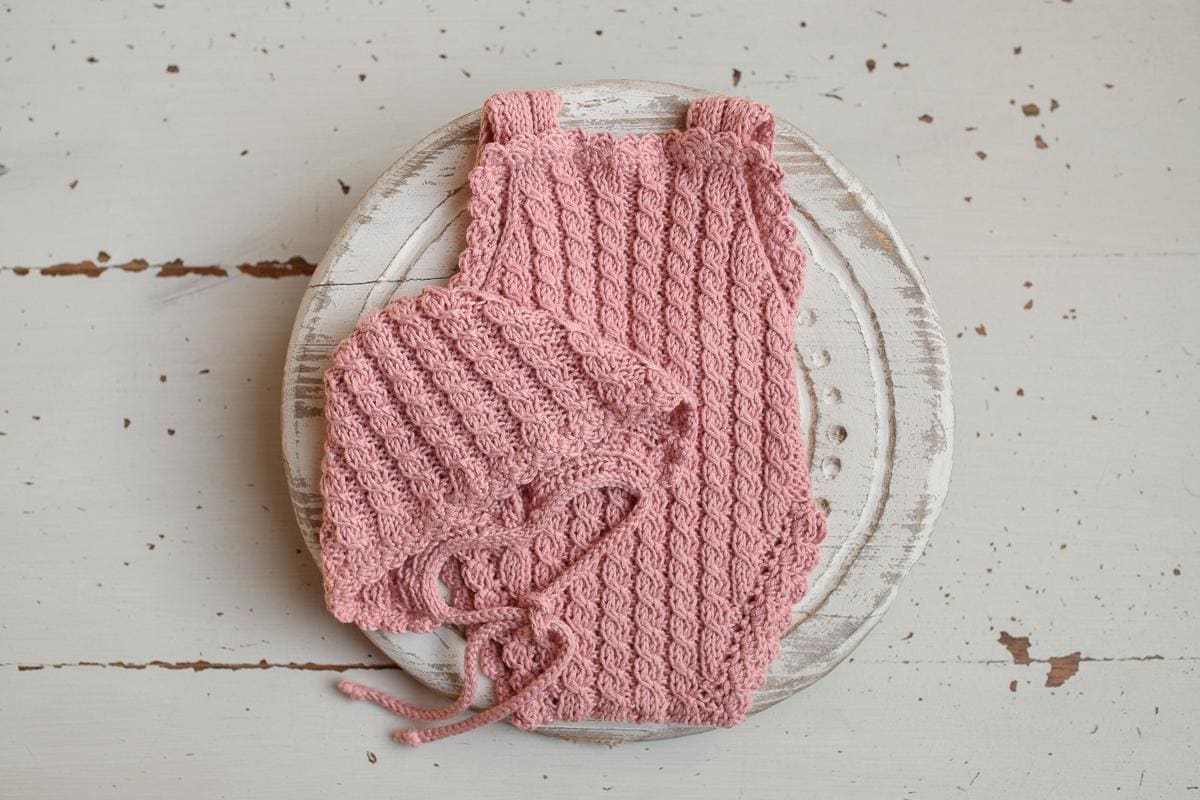 Knitted romper & bonnet,Newborn Photography Prop Set,Newborn photography outfit,Newborn girl photoshoot outfit,Pregnancy gift,Newborn props