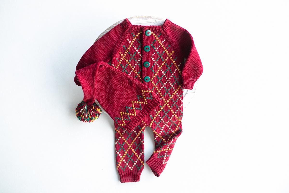 Newborn baby boy Knitted romper & Sleep Hat,Newborn Boy Outfit ,Newborn Photography Props,Newborn boy photoshoot outfit,Newborn photo prop