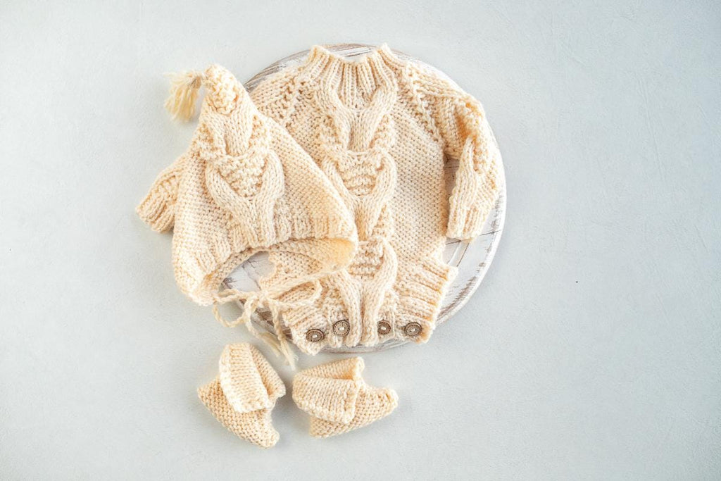 Newborn Knited set,Newborn Knit romper,Newborn Hat,Newborn outfit,Newborn cap,Newborn photography,Pregnancy gift,Knitted newborn photo props