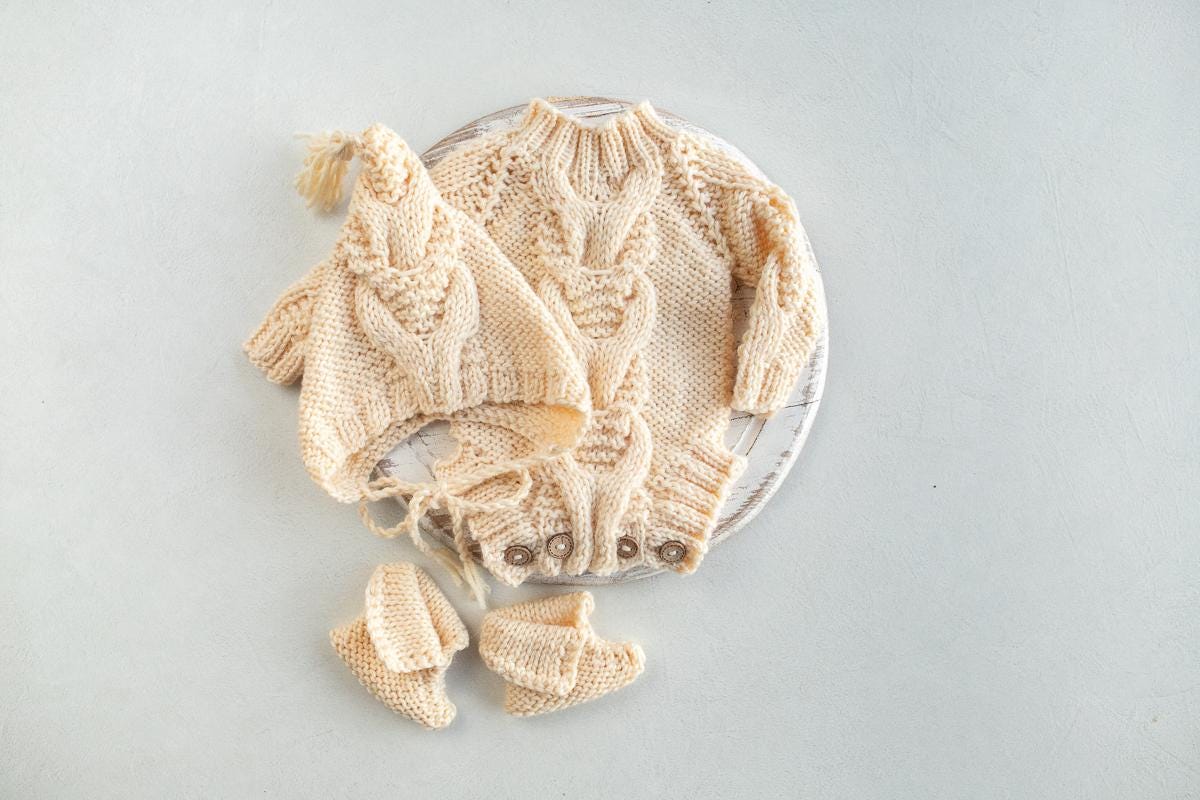 Newborn Knited set,Newborn Knit romper,Newborn Hat,Newborn outfit,Newborn cap,Newborn photography,Pregnancy gift,Knitted newborn photo props