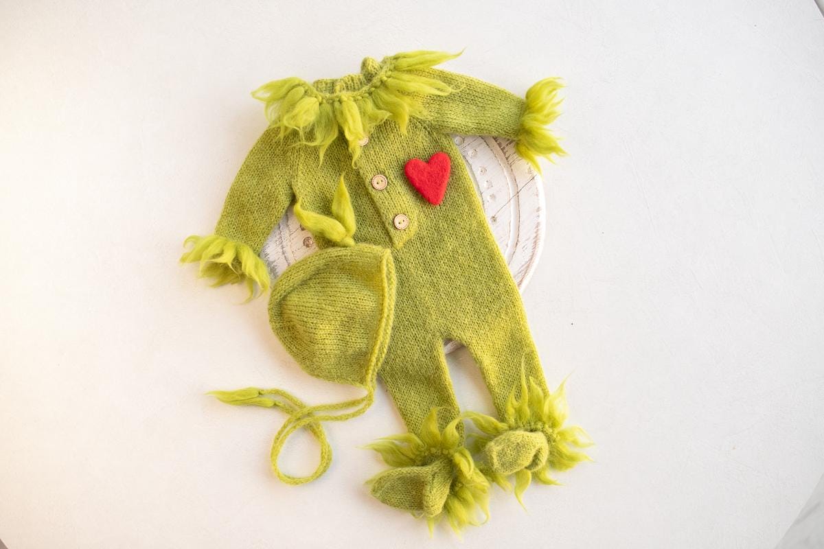 Newborn baby boy Knitted romper & Sleep Hat,Newborn Boy Outfit ,Newborn Photography Props,Newborn boy photoshoot outfit,Newborn photo prop