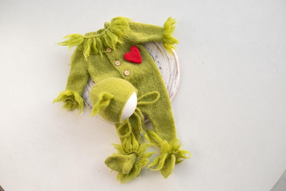 Newborn baby boy Knitted romper & Sleep Hat,Newborn Boy Outfit ,Newborn Photography Props,Newborn boy photoshoot outfit,Newborn photo prop