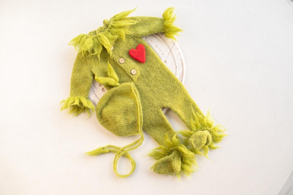 Newborn baby boy Knitted romper & Sleep Hat,Newborn Boy Outfit ,Newborn Photography Props,Newborn boy photoshoot outfit,Newborn photo prop