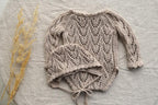 Knitted romper & bonnet,Newborn Photography Prop Set,Newborn photography outfit,Newborn girl photoshoot outfit,Pregnancy gift,Newborn props