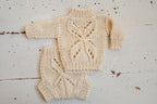 Newborn Knited set, age 0 to 1 m,Newborn Coming Home Outfit Knitted Baby Chunky Sweater,Bloomers,Newborn outfit,Knitted newborn photo props