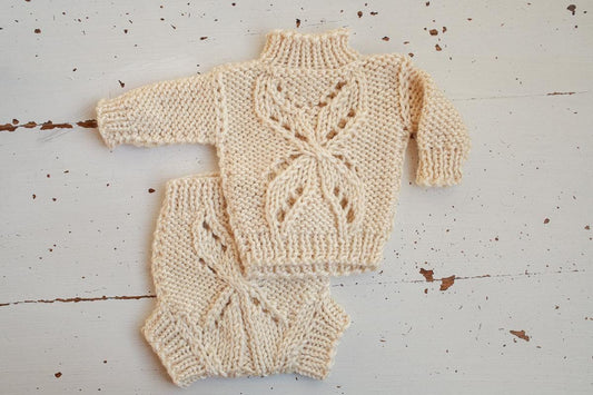Newborn Knited set, age 0 to 1 m,Newborn Coming Home Outfit Knitted Baby Chunky Sweater,Bloomers,Newborn outfit,Knitted newborn photo props