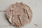 Knitted romper and bonnet,Newborn knitted Set,Newborn photography outfit,Сable knit romper,Pregnancy gift,newborn knit outfit,newborn props