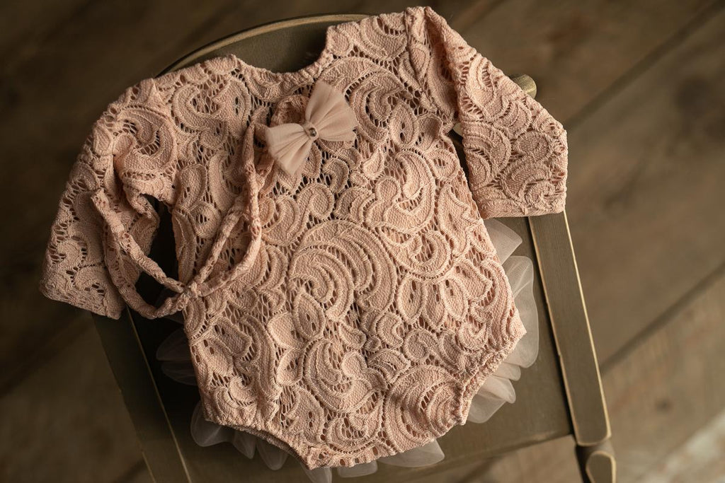 Newborn romper for Newborn Baby Girl with Elegant Lace Trim Headband,Newborn Photography Props,Newborn Prop,Pregnancy gift,Newborn baby gift